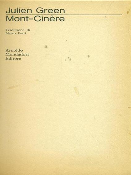 Mont-Cinere - Julien Green - copertina