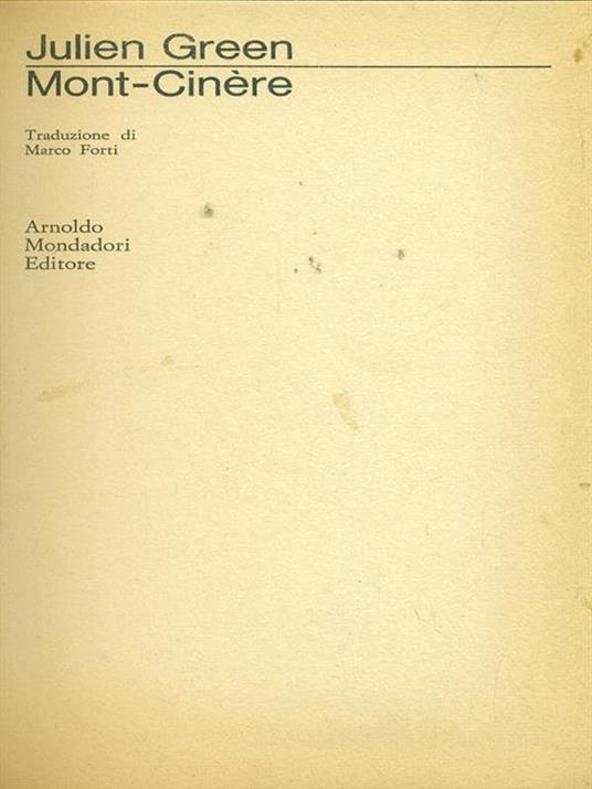 Mont-Cinere - Julien Green - copertina