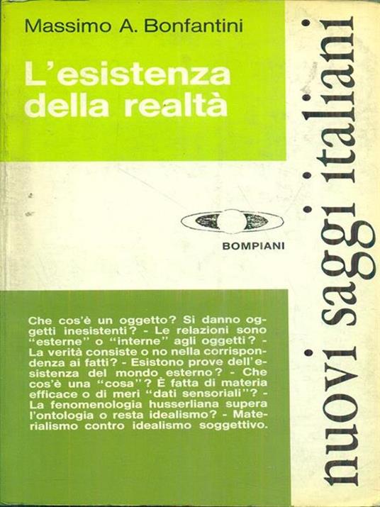 L' esistenza della realt - Massimo A. Bonfantini - copertina