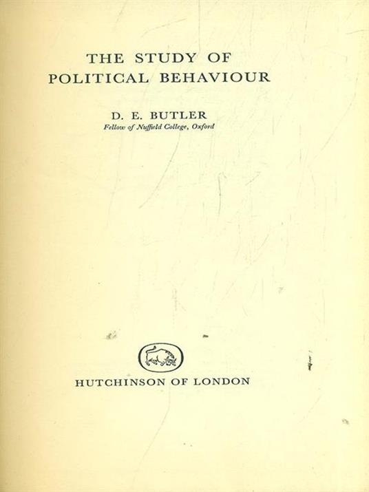 The Study of Political Behaviour - copertina