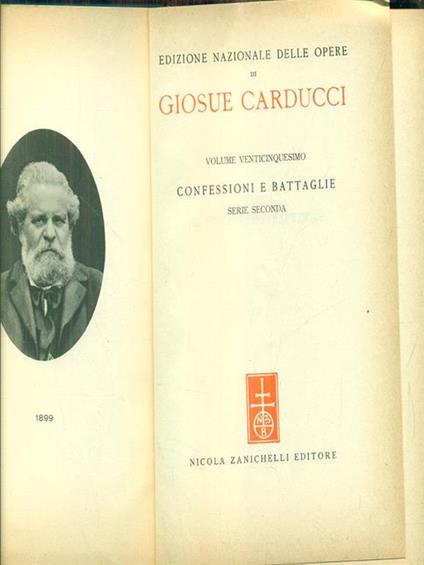 Confessioni e battaglie serie seconda - Giosuè Carducci - copertina