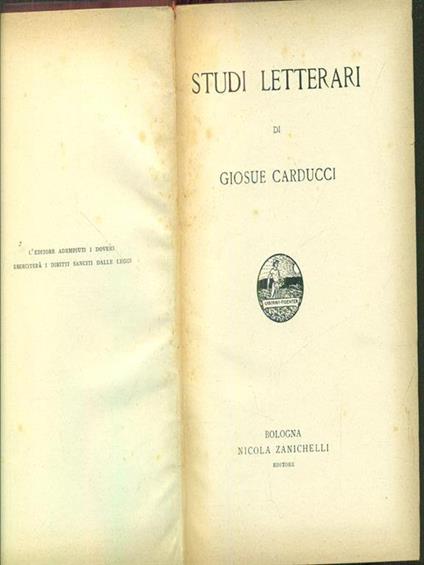 Studi letterari - Giosuè Carducci - copertina