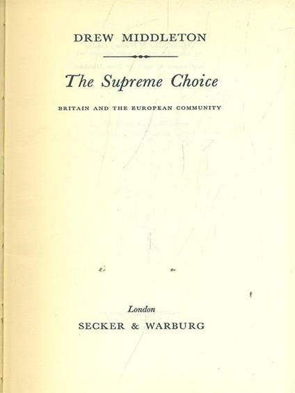 The Supreme Choice - copertina