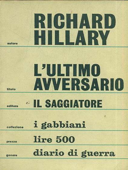 L' ultimo avversario - Richard Hillary - copertina