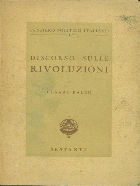 Discorso sulle rivoluzioni - Cesare Balbo - copertina