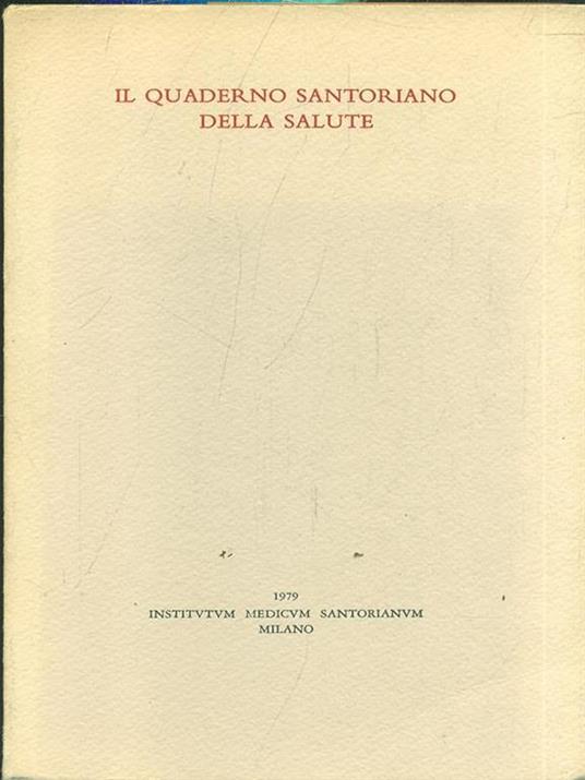 Il quaderno santoriano della salute - copertina