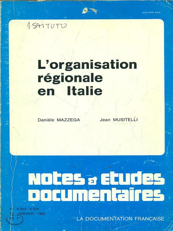 L' organisation regionale en Italie