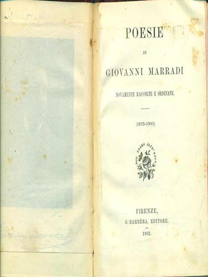 Poesie - Giovanni Marradi - copertina