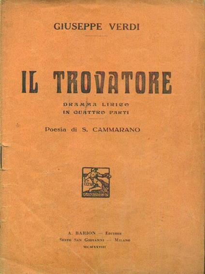 Il trovatore - Giuseppe Verdi - copertina