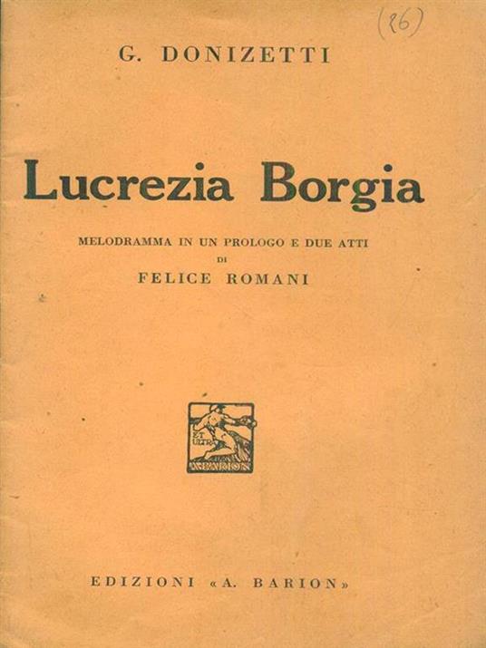 Lucrezia Borgia - Gaetano Donizetti - copertina