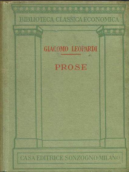 Prose - Giacomo Leopardi - copertina