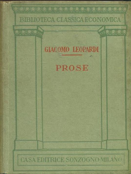 Prose - Giacomo Leopardi - copertina