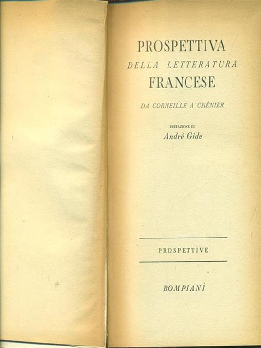 Prospettiva della letteratura francese da Corneillea Chenier - copertina