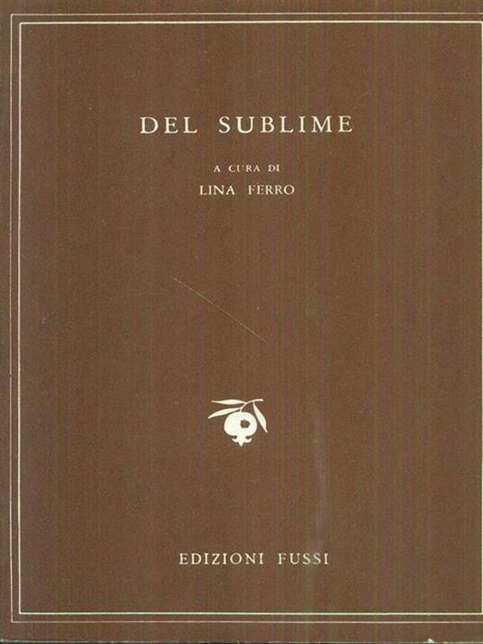 Del sublime - Lina Ferro - copertina