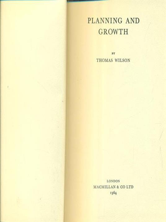 Planning and growth - Thomas Wilson - copertina