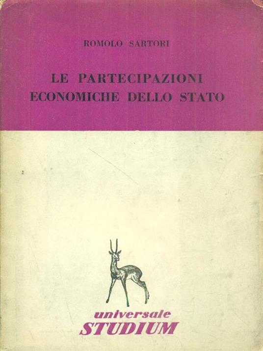 Le partecipazioni economiche dello stato - Romolo Sartori - copertina