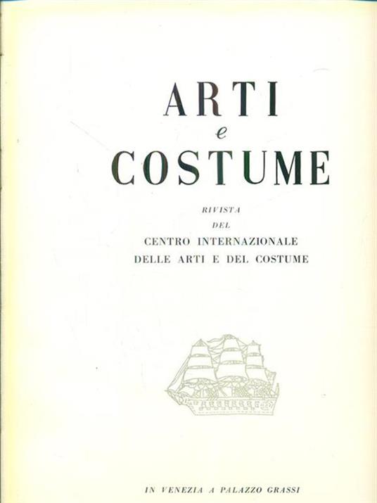 Arti e costume volume secondo. Settembre 1952 - copertina