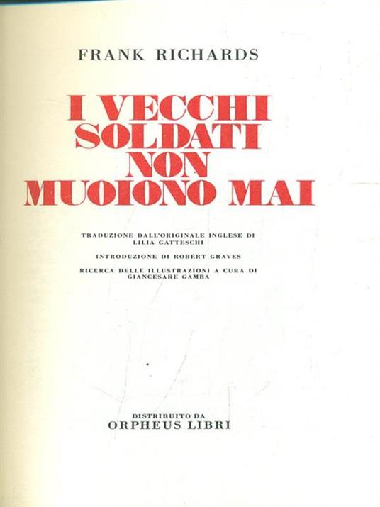 I vecchi soldati non muoiono mai - copertina