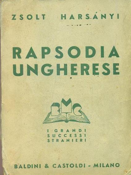 Rapsodia ungherese - Zsolt Harzanyi - copertina