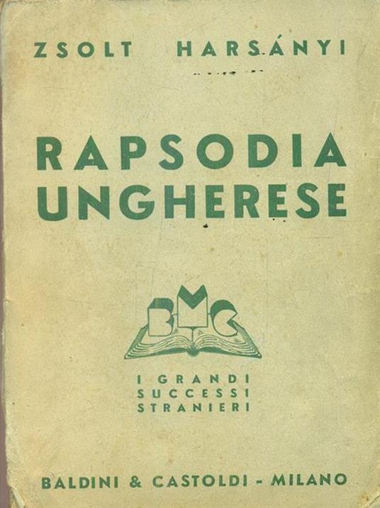 Rapsodia ungherese - Zsolt Harzanyi - copertina