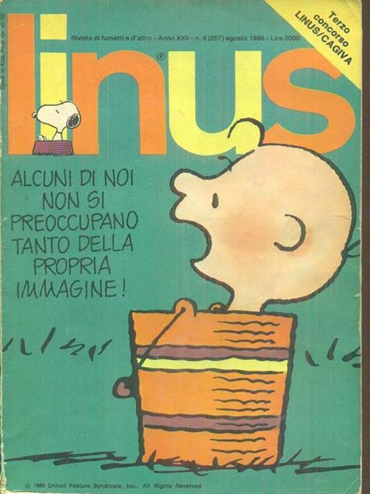 Linus 8 / agosto 1986 - copertina