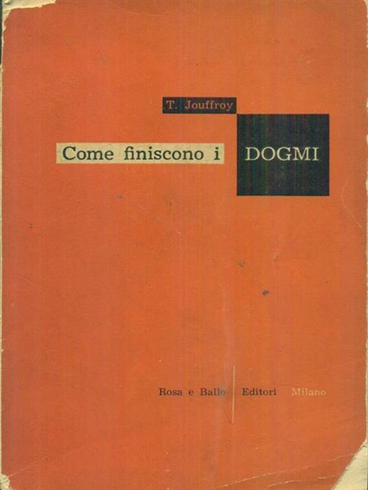 Come finiscono i dogmi - T. Jouffroy - copertina