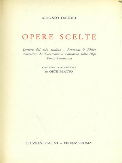 Opere scelte - Alphonse Daudet - copertina