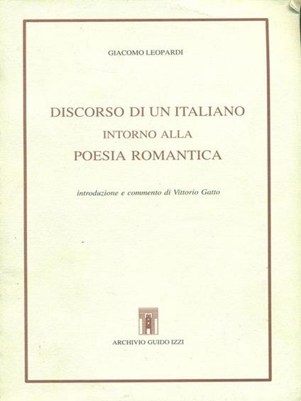 Discorso di un italiano - Giacomo Leopardi - copertina