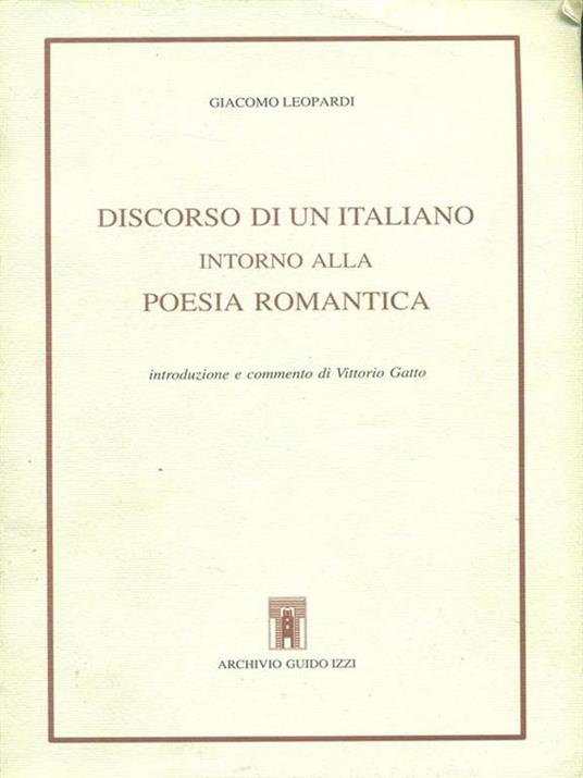 Discorso di un italiano - Giacomo Leopardi - copertina