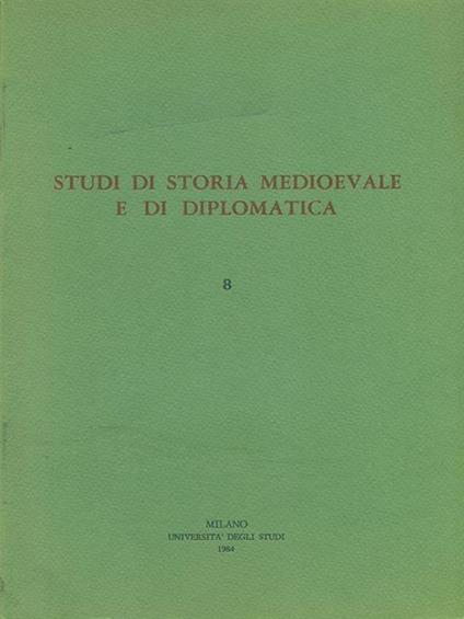 Studi di storia medioevale e di diplomatica 8 - copertina