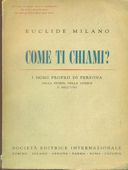 Come ti chiami? - copertina