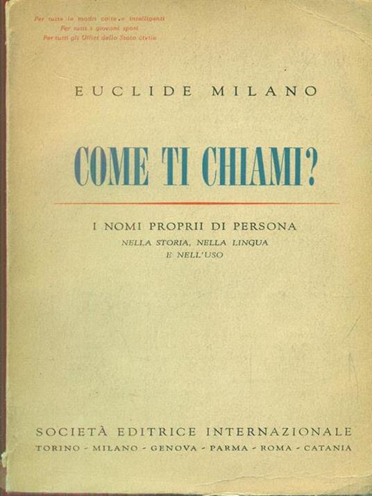 Come ti chiami? - copertina