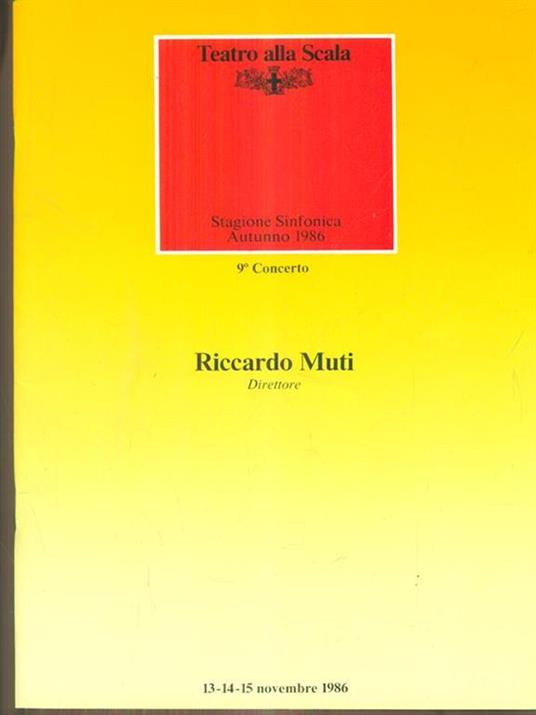 Teatro alla scala autunno 1986 / 9 concerto - copertina