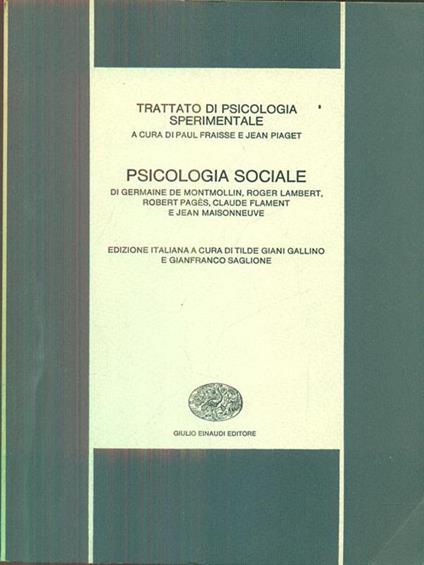 Psicologia sociale - copertina