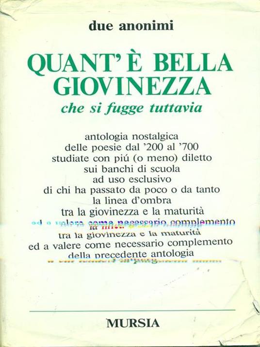 Quant'è bella la giovinezza - copertina