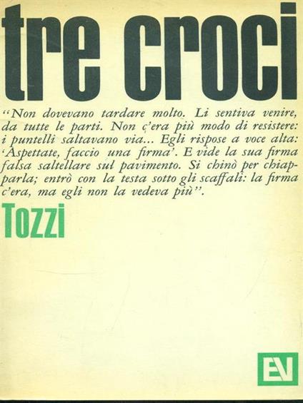 Tre croci - Federico Tozzi - copertina
