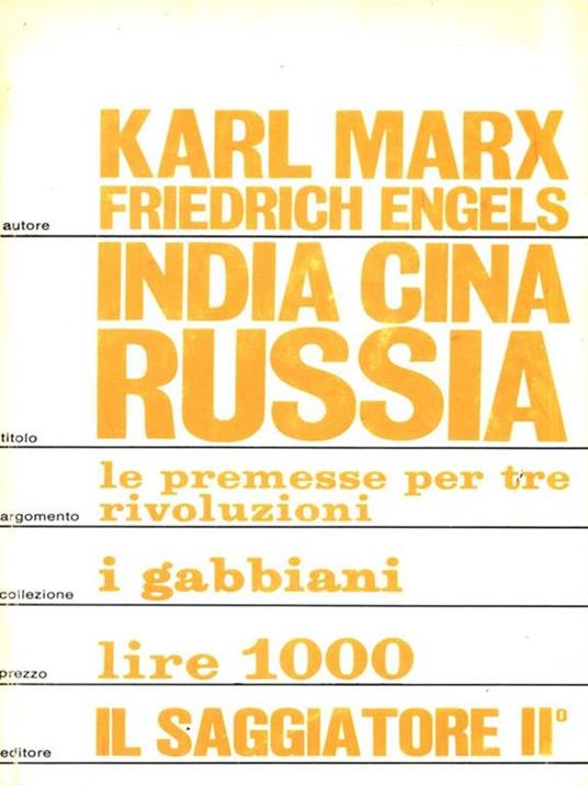 India Cina Russia - Karl Marx - copertina