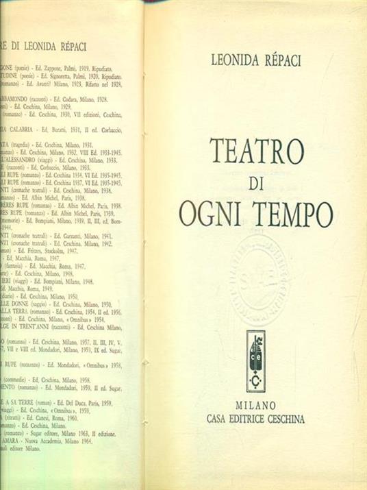 Teatro d'ogni tempo - Leonida Rèpaci - copertina
