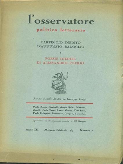 L' Osservatore Anno III. Numero 2 - copertina