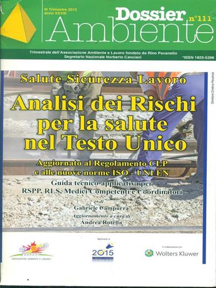 Dossier Ambiente n. 111 Analisi dei rischi per la salute nel testo unico - copertina