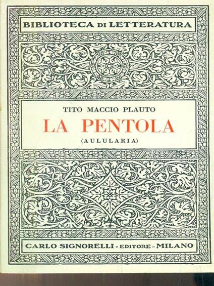 La pentola - T. Maccio Plauto - copertina