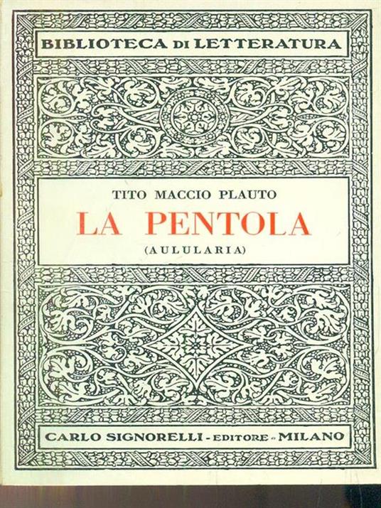 La pentola - T. Maccio Plauto - copertina
