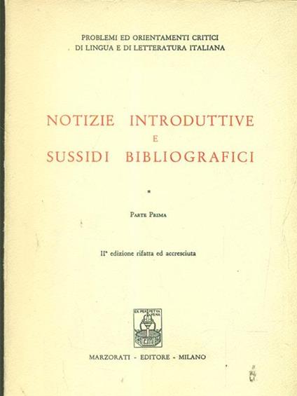 Notizie introduttive e sussidi bibliografici Iparte prima - copertina