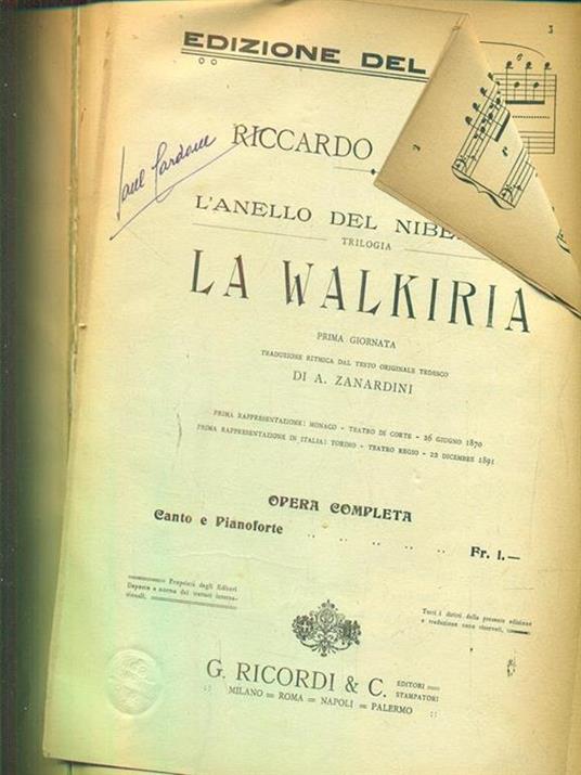 La walkiria - Richard Wagner - copertina