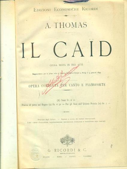 Il caid - A. Thomas - copertina
