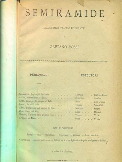 Semiramide - Gioachino Rossini - copertina