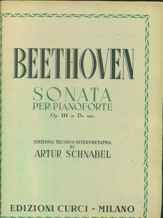 Sonata per pianoforte op 111 in Do min - copertina