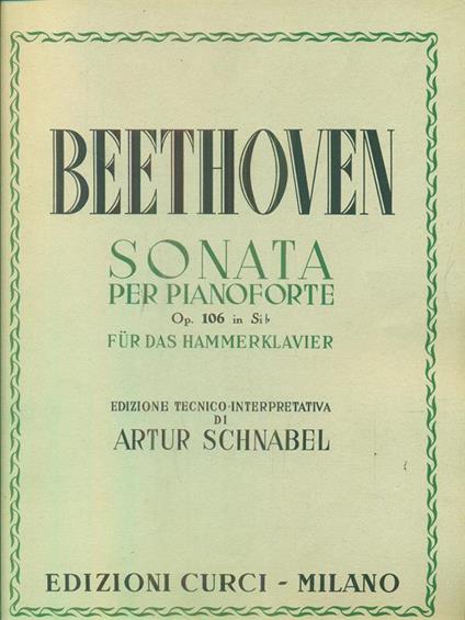 Sonata per pianoforte op 106 in si b - Beethoven - copertina