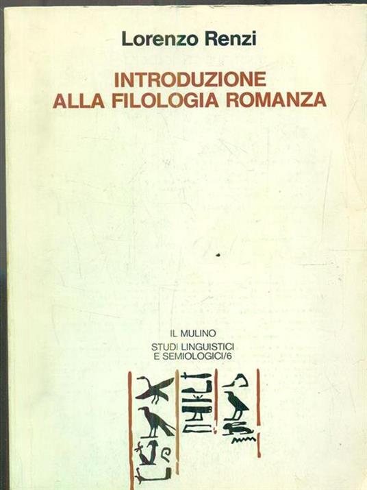 Introduzione alla filologia romanza - Lorenzo Renzi - copertina