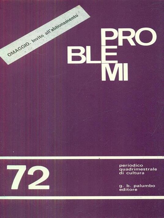 Problemi 72 - copertina